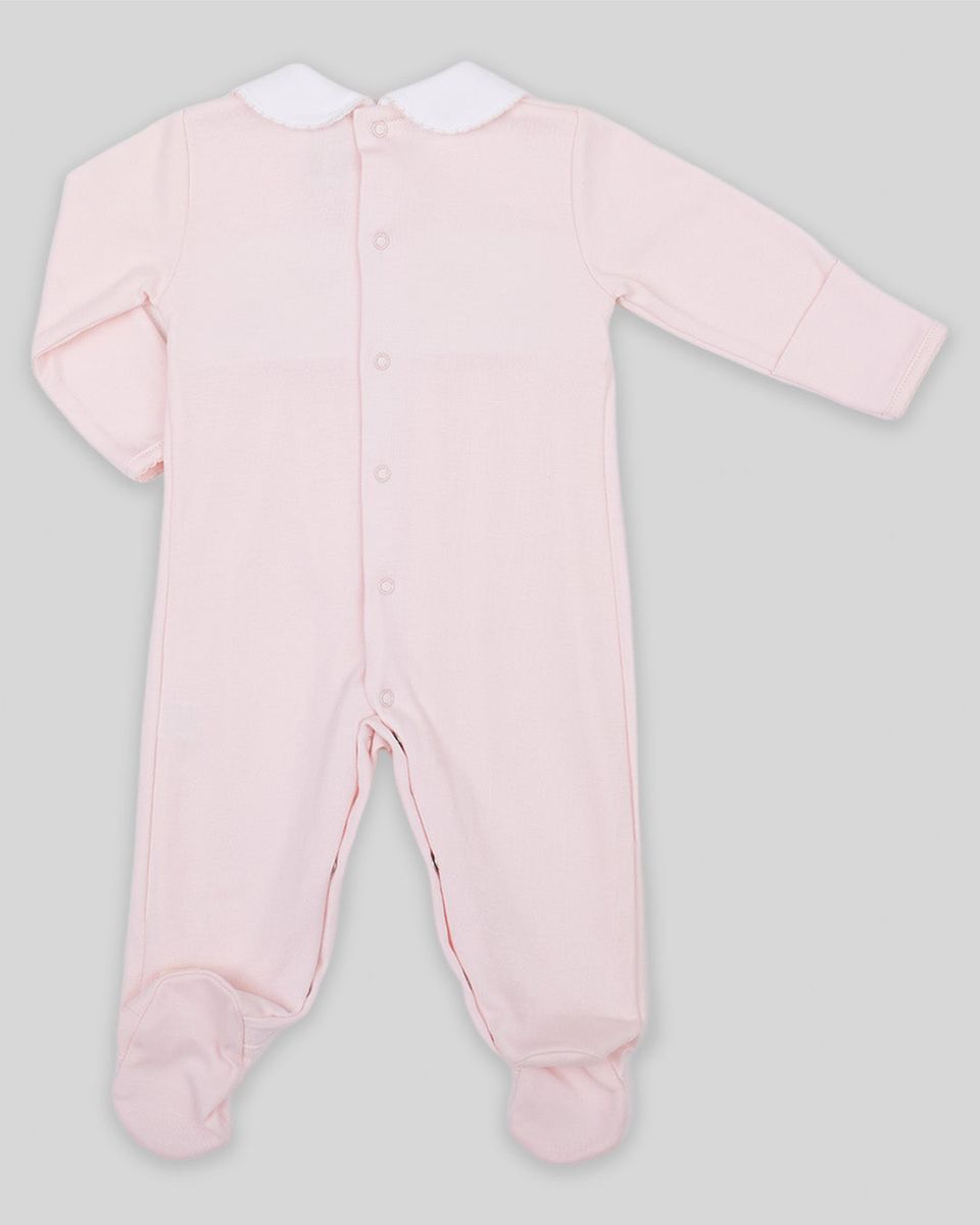 Pink Zuz HandSmocked Footie Romper
