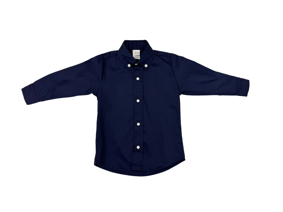 Navy Pique Button Down