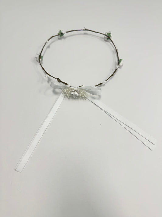 Floral Wreath with White Bow