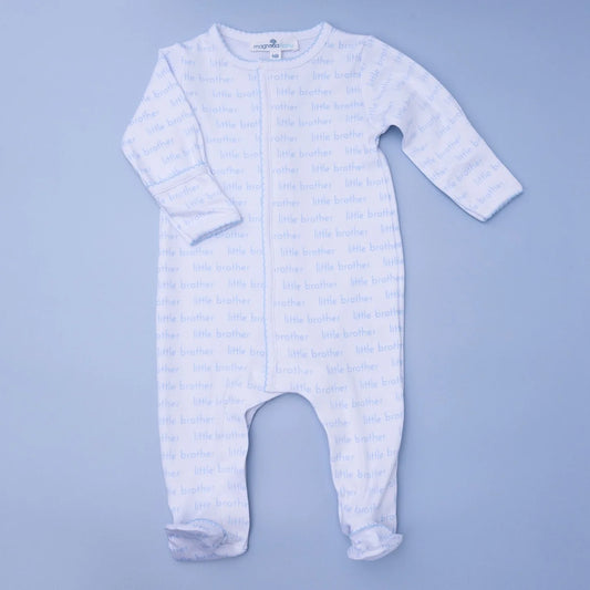 Little Brother Blue Printed Footie