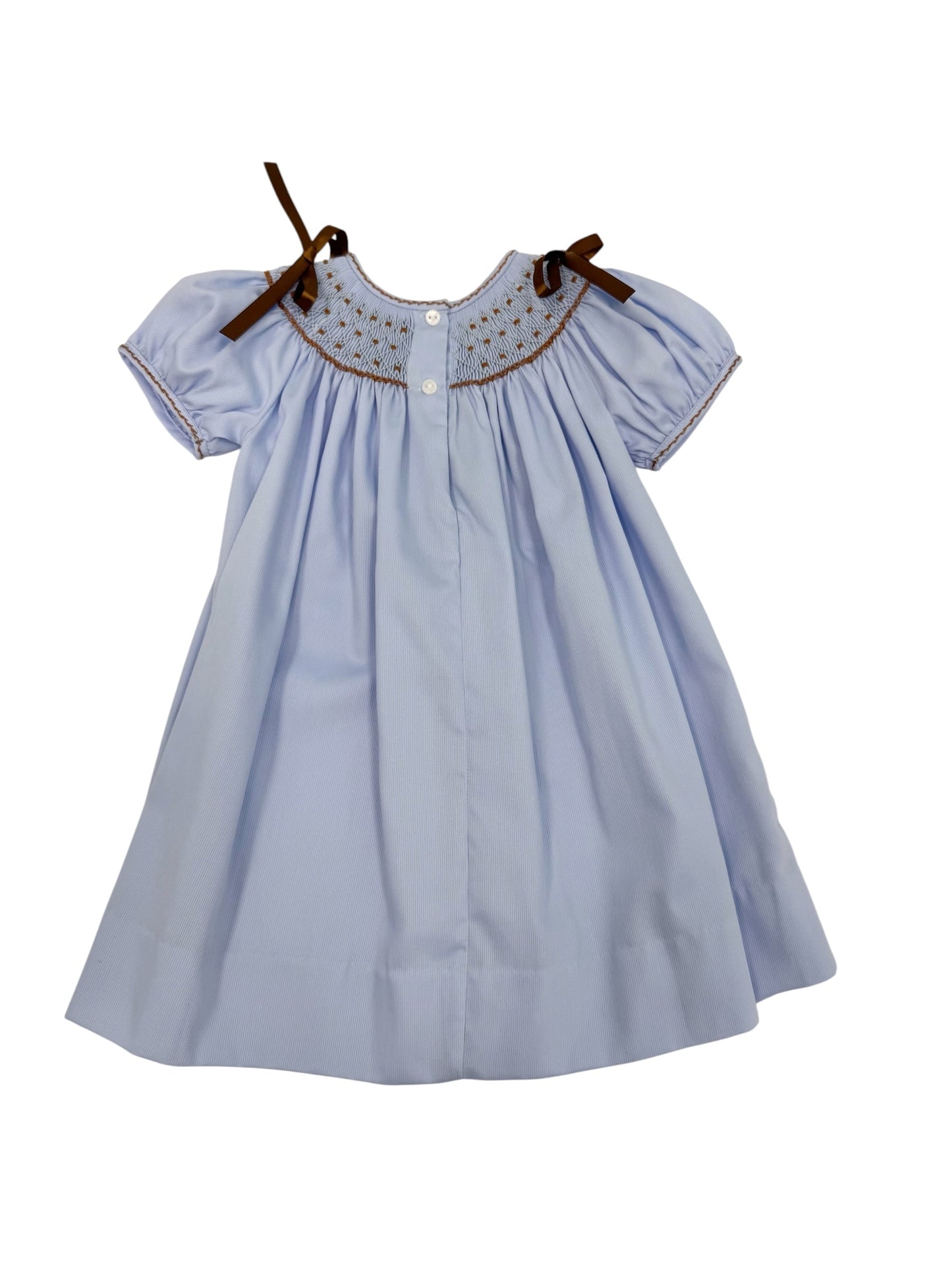 Blueberry & Chestnut Smocked Dress