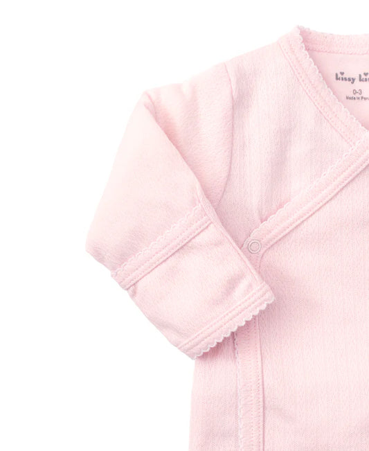 2 pc Kissy Pointelle Cross Tee/Pant Set - Pink