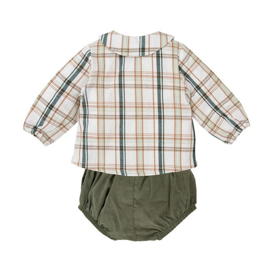 41767 Green Plaid Bloomer Set 3M