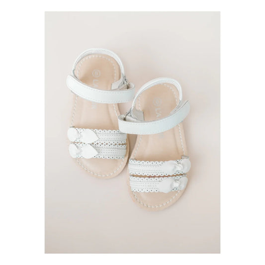 Josie White Scalloped Sandal