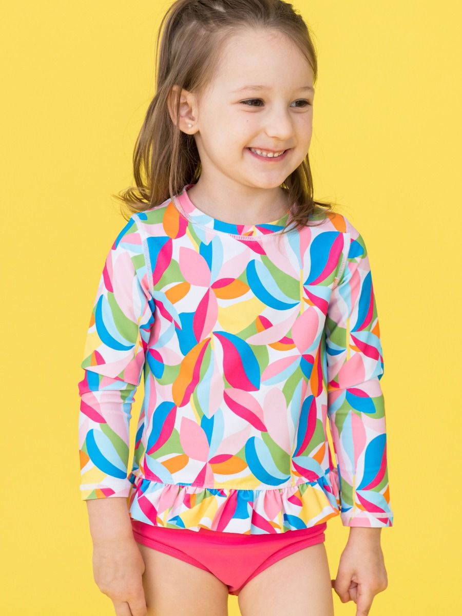 Tropical Adventure Long Sleeve Rash Guard Bikini