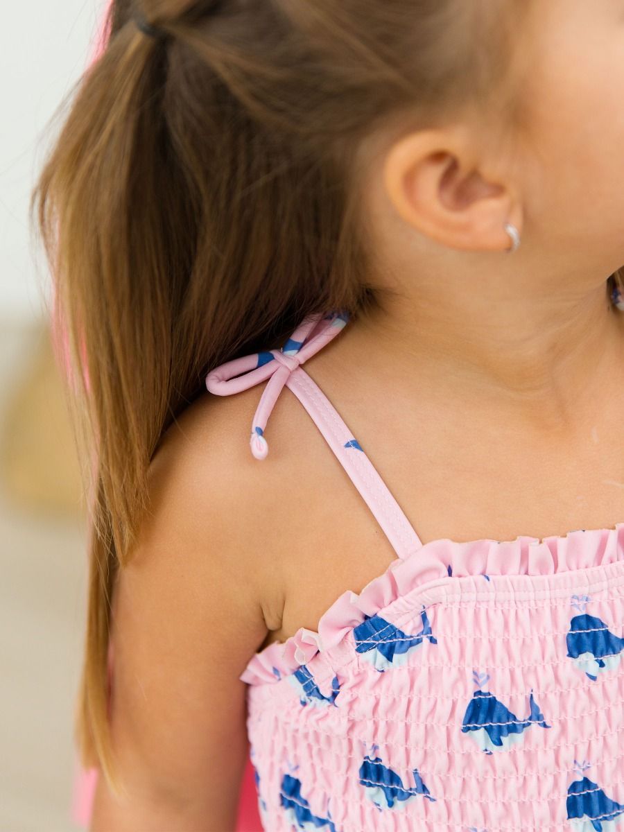Pink Whale Friends Smocked One Piece