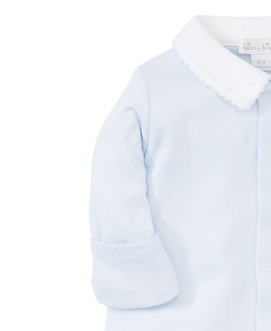 Light Blue New Beginnings Footie w/Collar