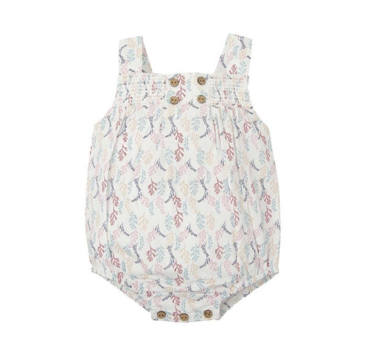 32476 Coral Print Romper 9M