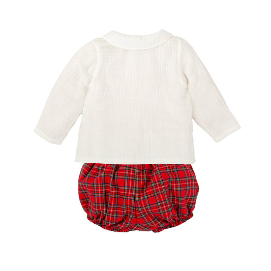Muerdago Red Plaid Bloomer Set