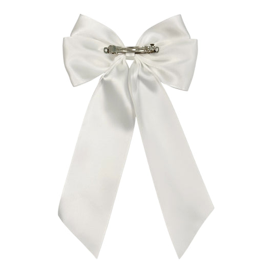 White Satin Bow w/ Tails