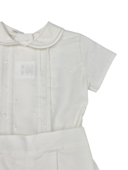 Beige Plumetti Shorts Set 481