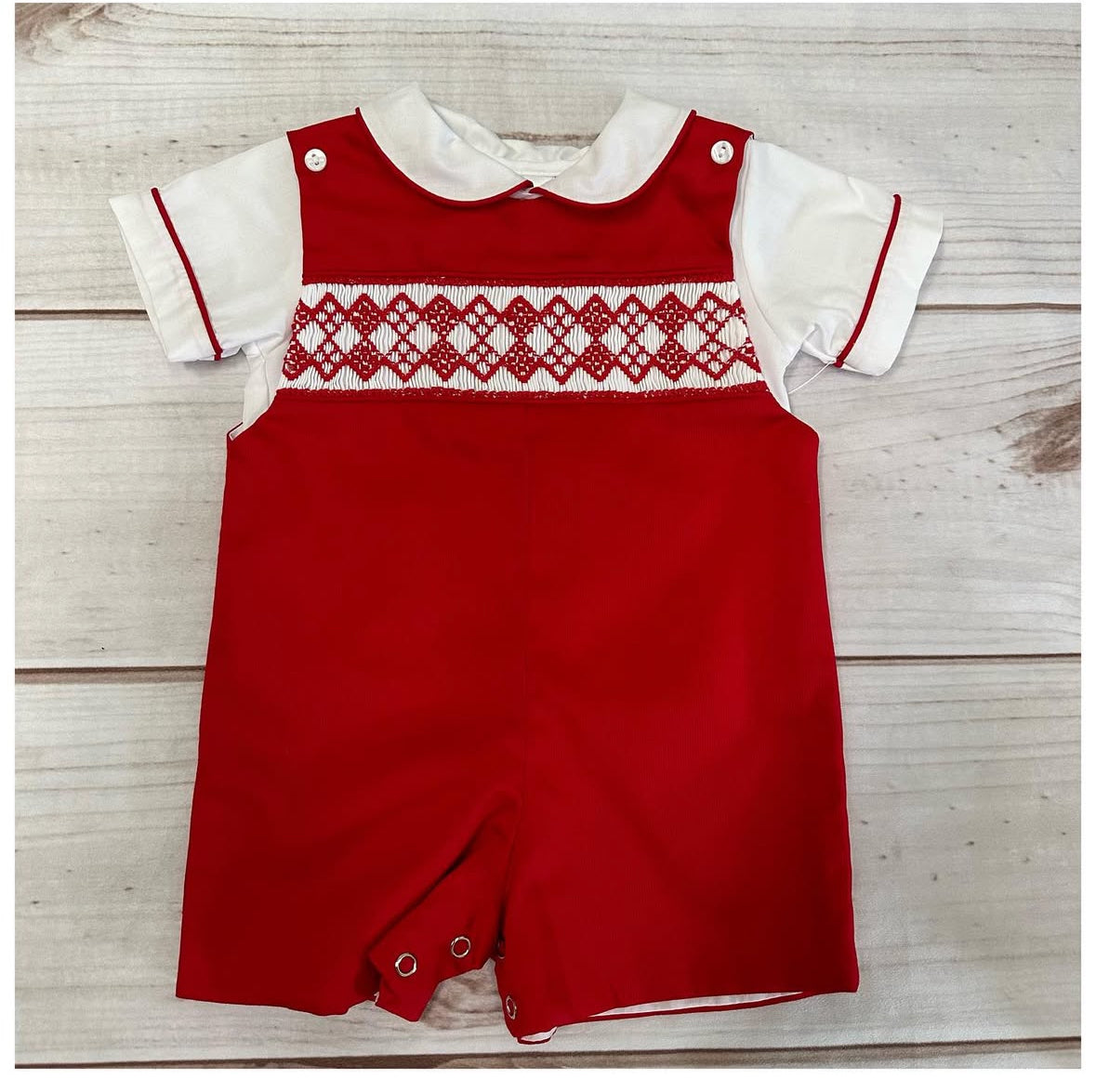 H0123-3 Red Pique Overall