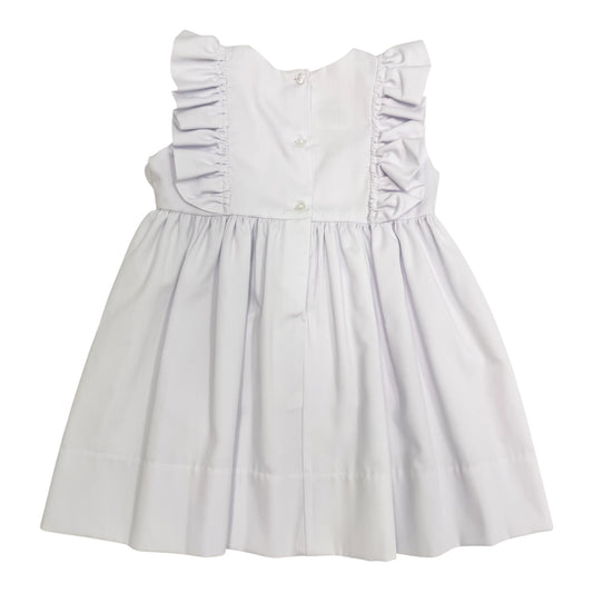 White Pique Flutter Sleeve Dress