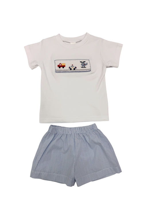 Sirens & Sparks Smocked Shorts Set