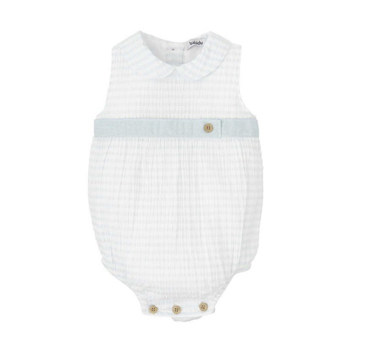 30471 Light Blue Gingham Romper