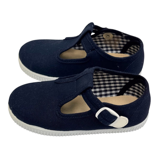 Navy T-Strap Canvas Sneaker