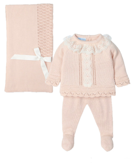 Nude Knit Baby Set w/ Collar 0015