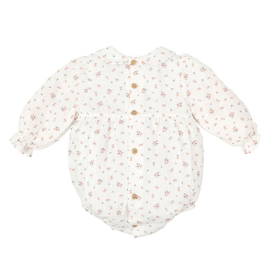 30566 Pink Flower Romper 18M