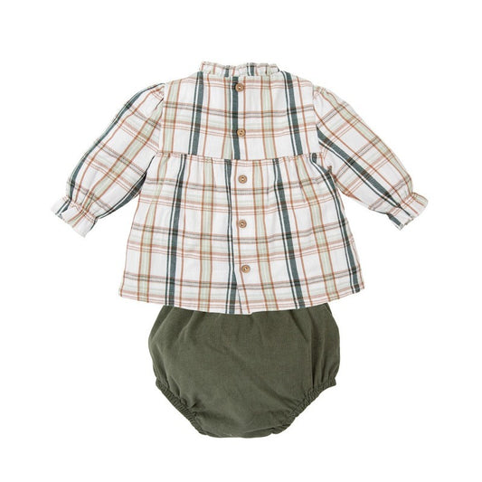 40767 Green Plaid Bloomer Set