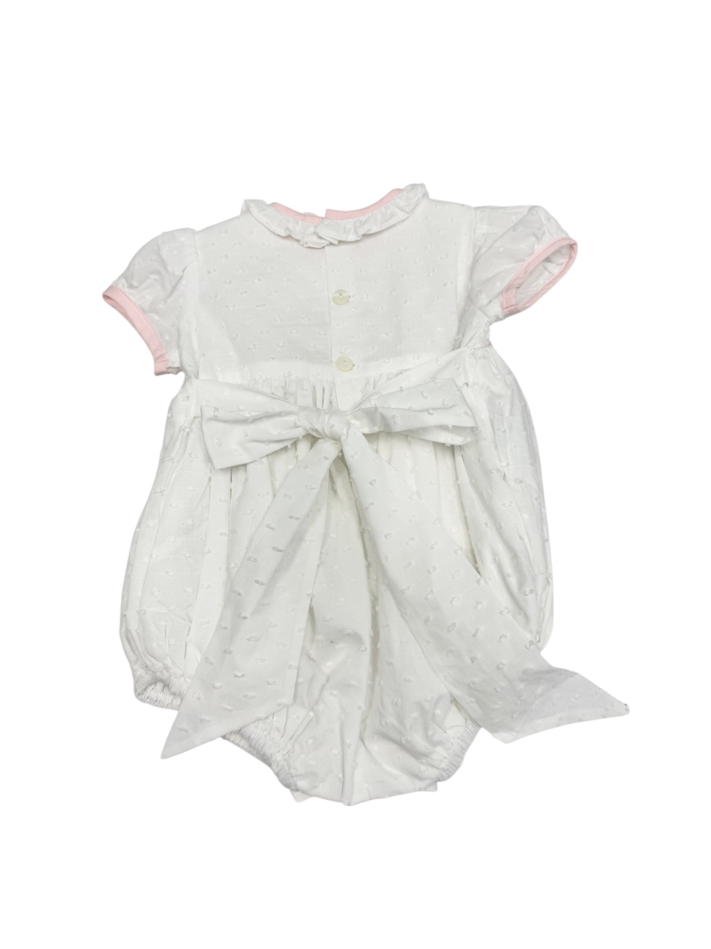 White Pink Smocked Juliette Bubble