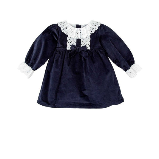 90661 Navy Velvet Dress