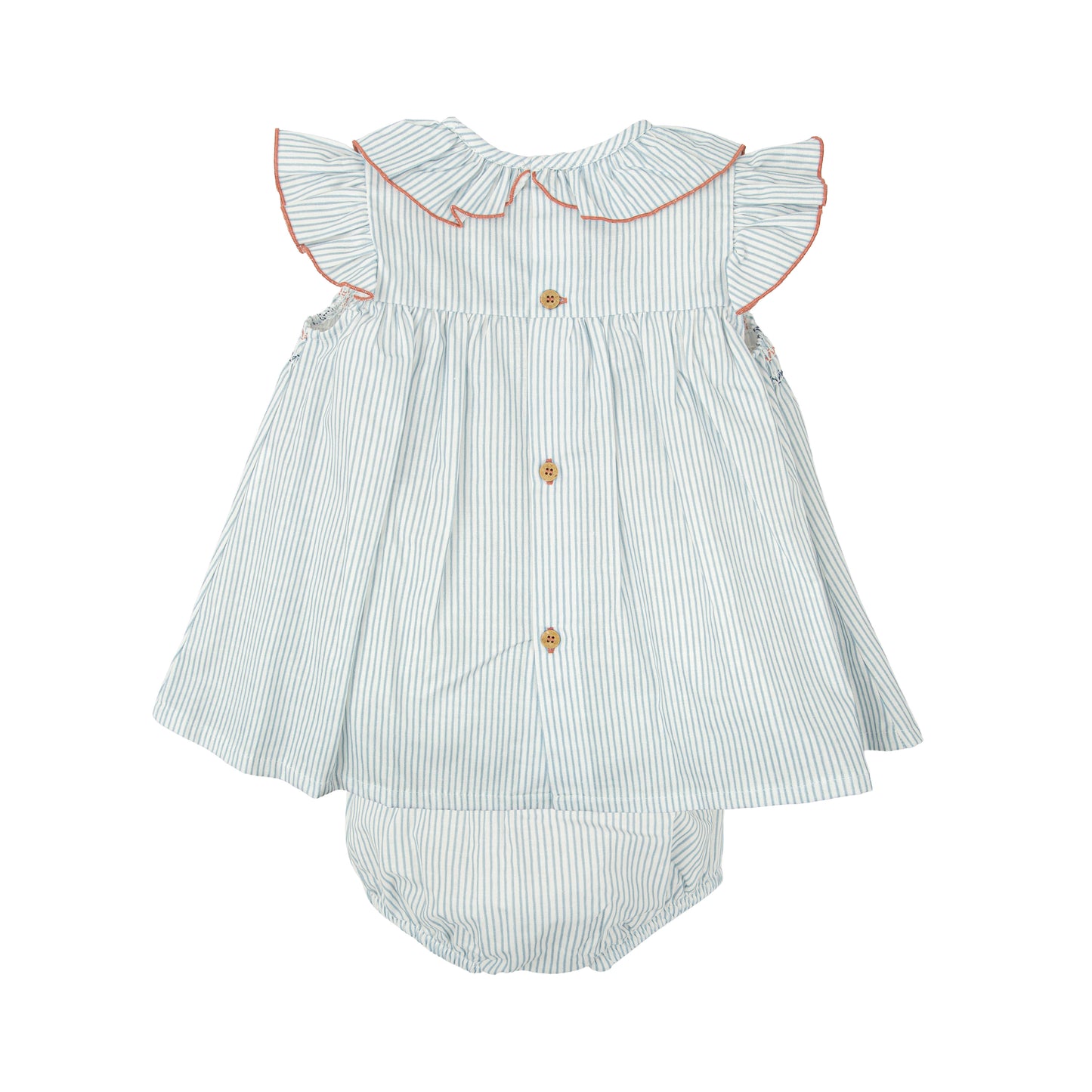 Claridad Blue Stripe Smocked Set 92420
