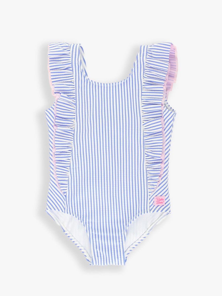 Periwinkle Blue Seersucker Waterfall One Piece