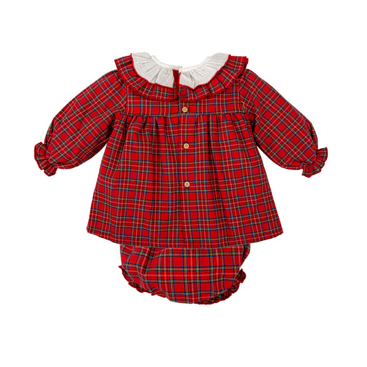 Muerdago Red Plaid Bloomer Set