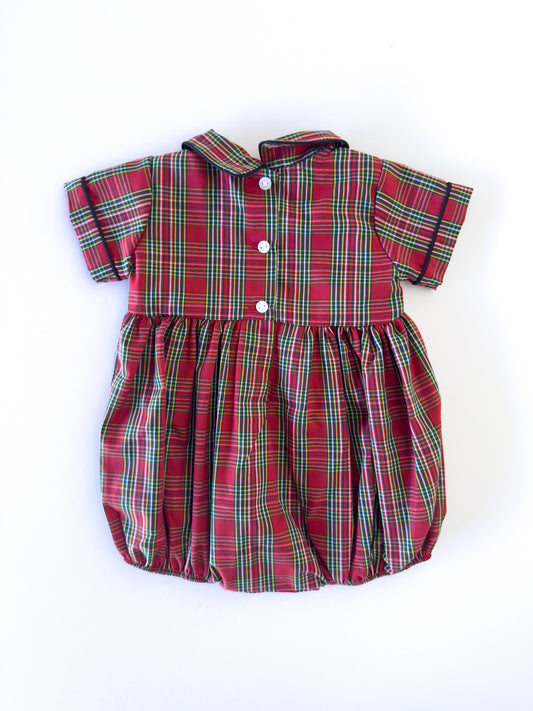 F00824-3 Red Plaid Romper