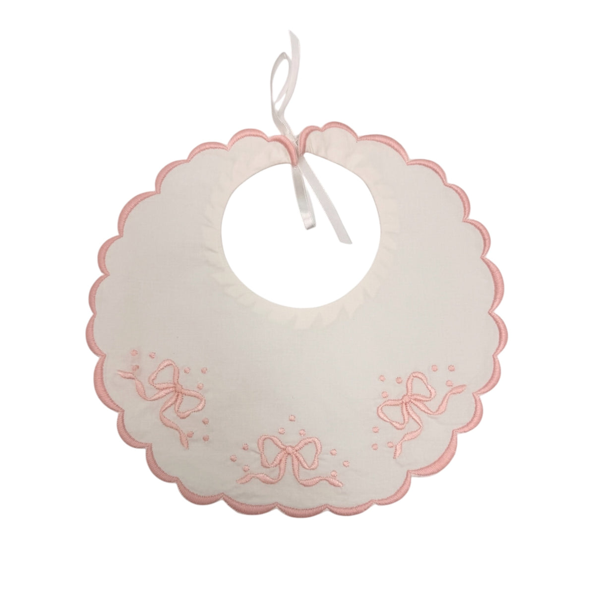Scalloped Embroidered Bows Bib 2250