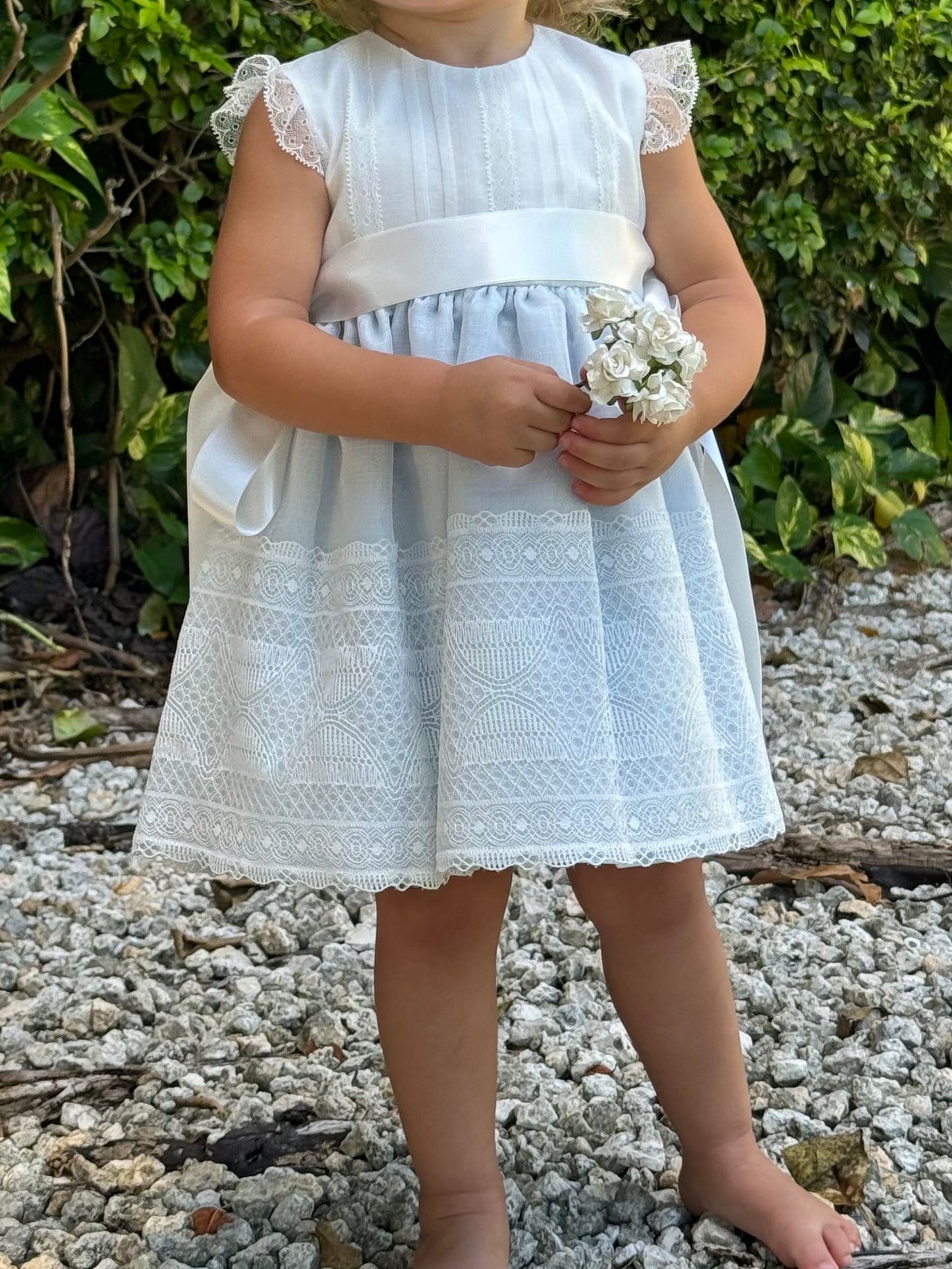 Batista Inglesa Dress White Blue 450