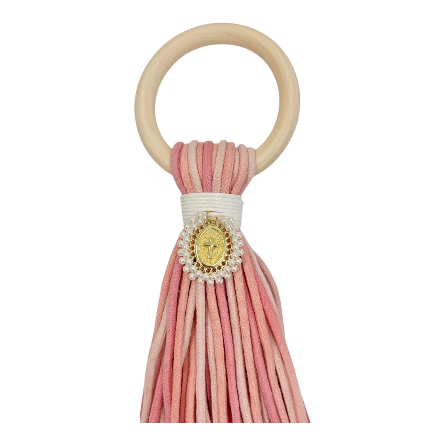 Tassel Baby Blessing Pearl Cross