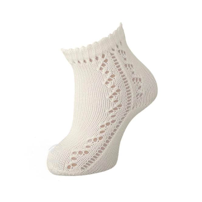 Openwork Scottish Yarn Socks Natural