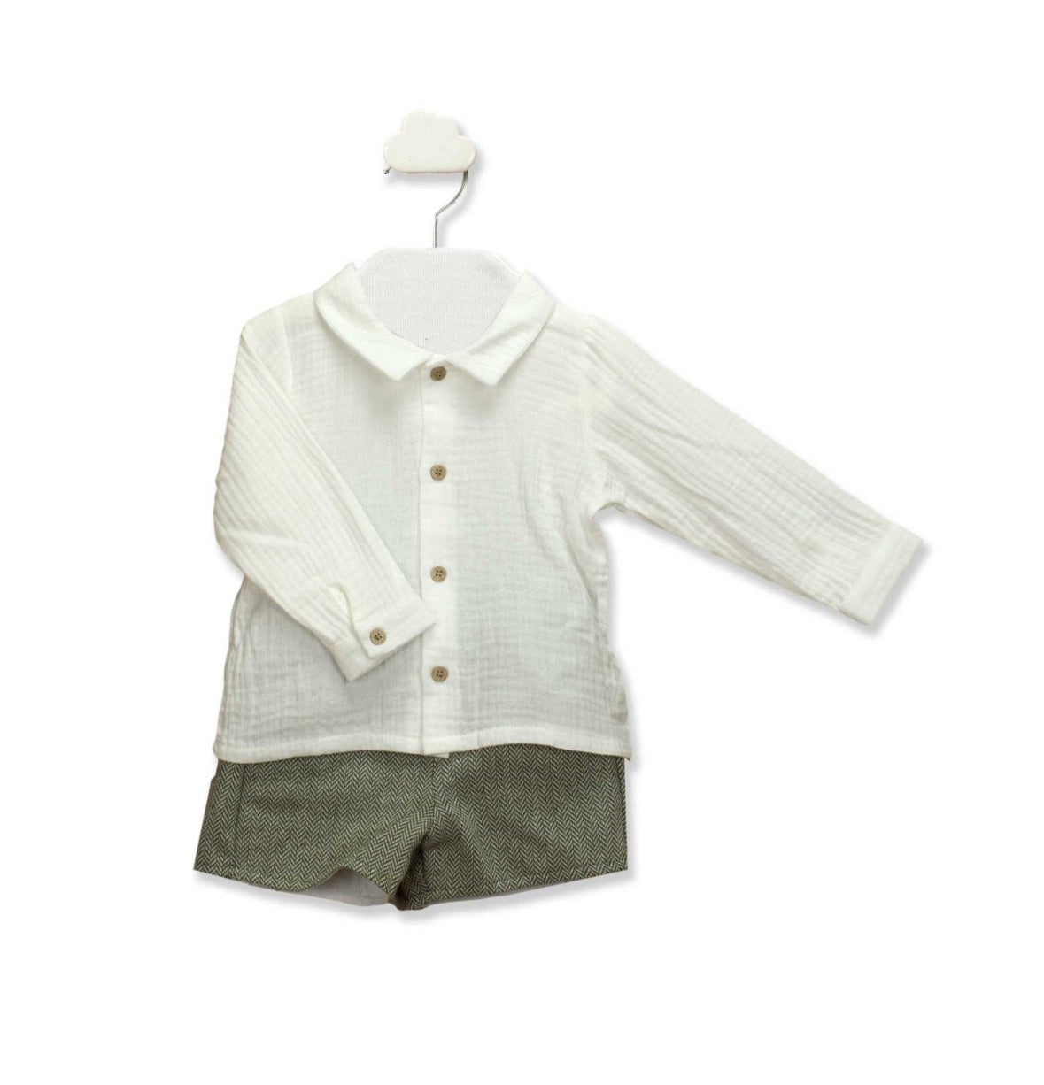 42447 Moss Green Shorts Set 12M