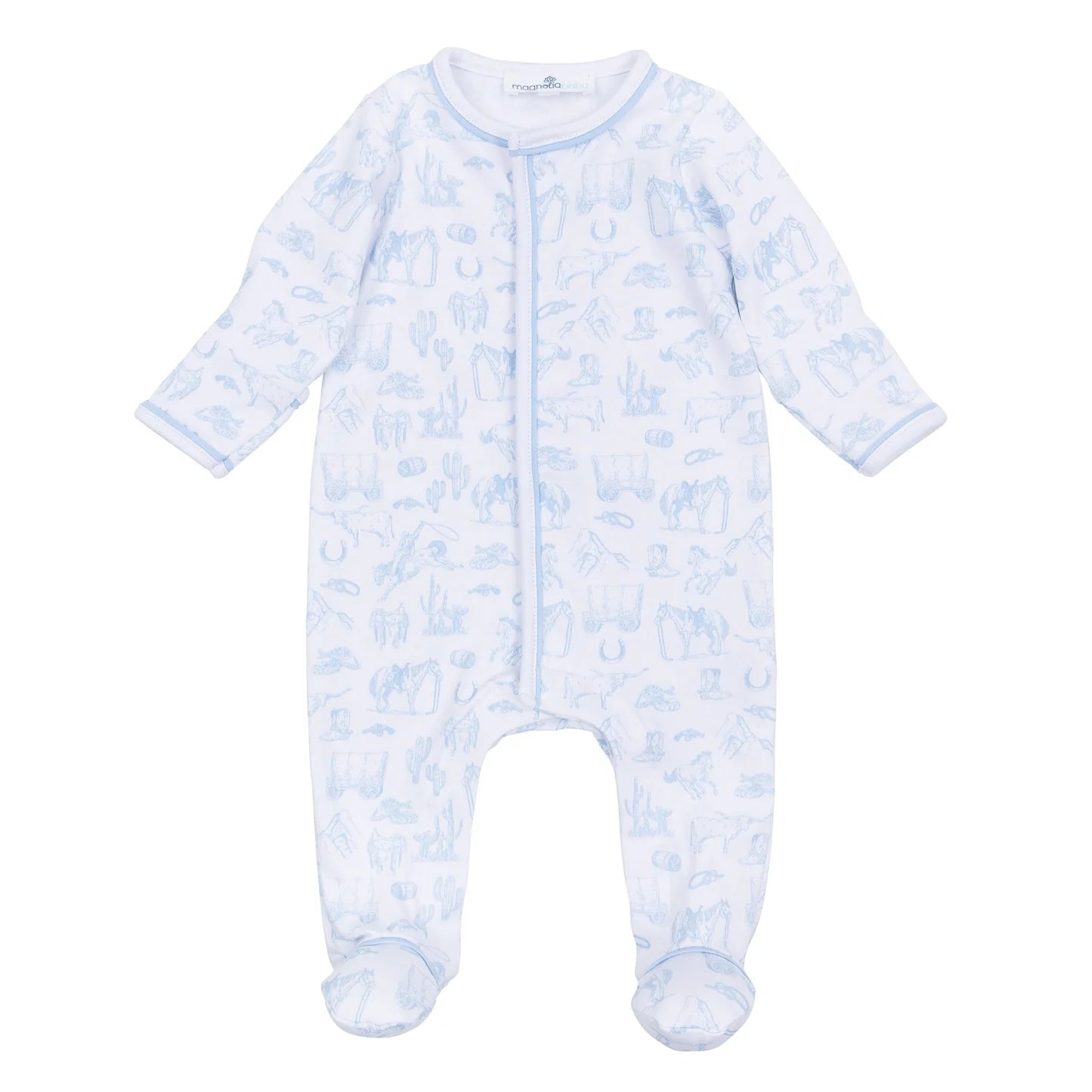 Light Blue Wild West Toile Footie