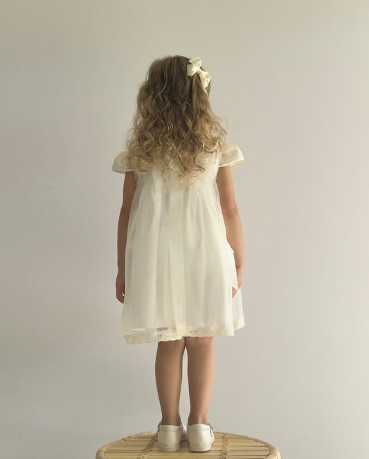 Beige Organza Mantilla Dress 478