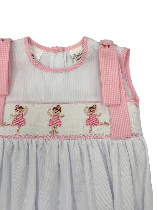Pink Pirouettes Smocked Romper