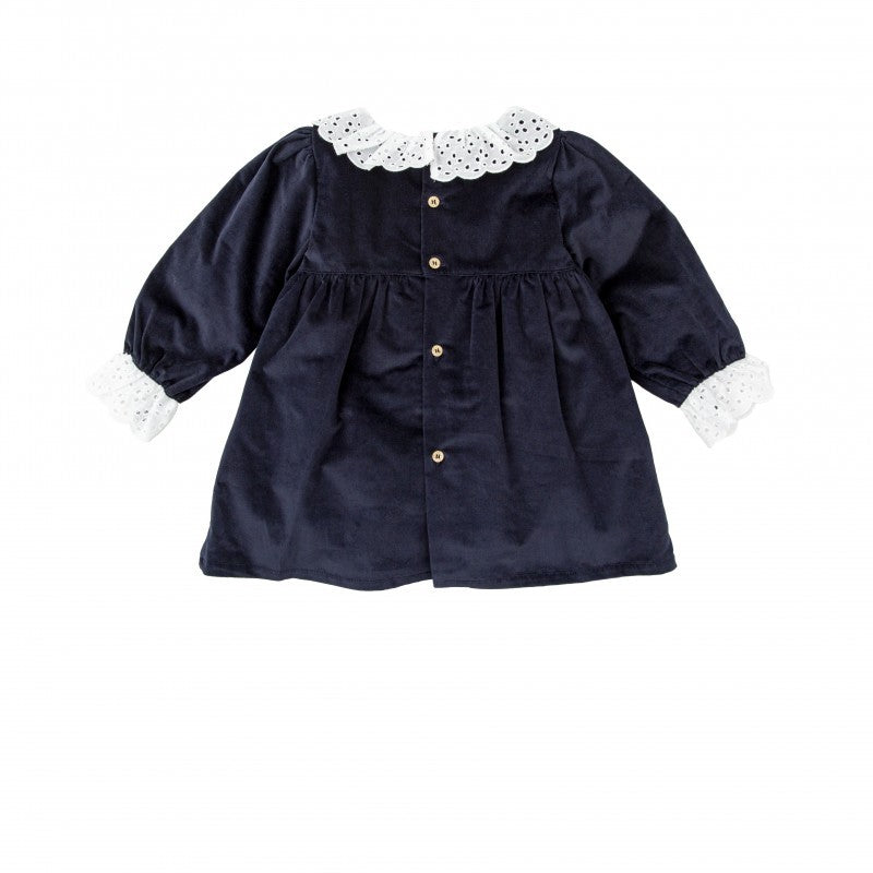 90661 Navy Velvet Dress