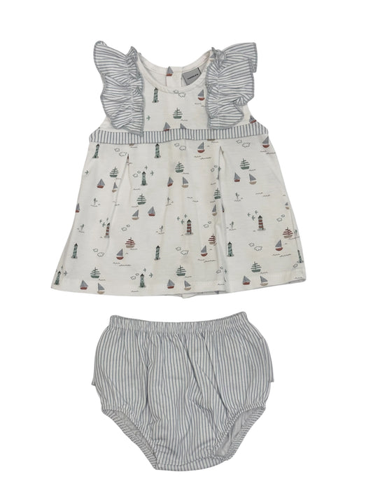 Mirada Blue Sailboat Ruffle Bloomer Set 41221