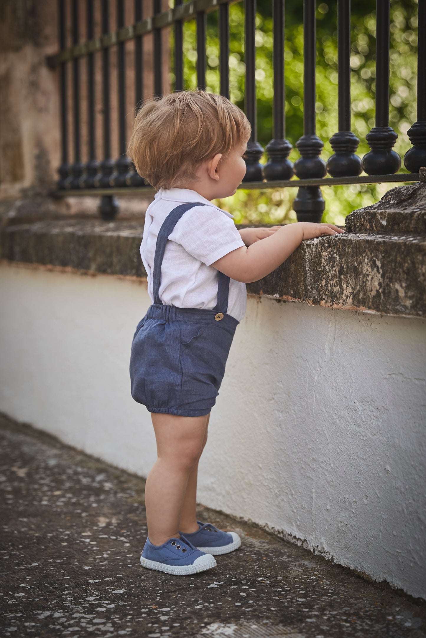 Claror White Navy Linen Set 41427