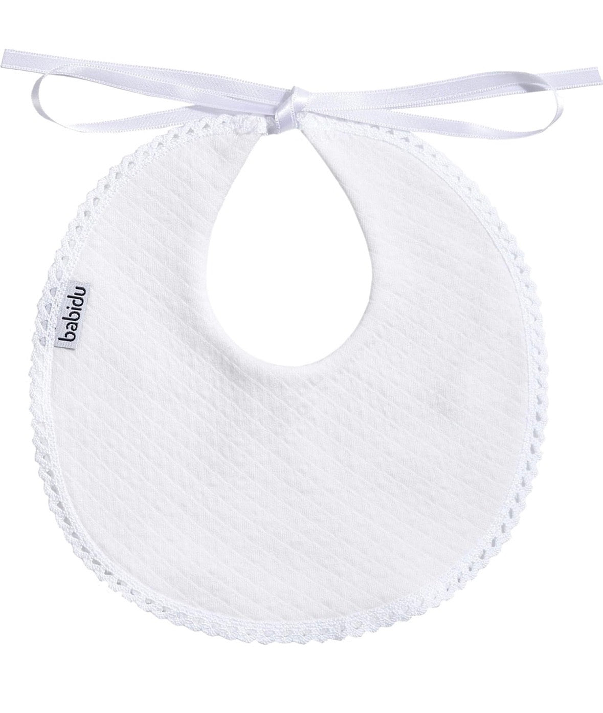 Louvre Round Bib - White 6291
