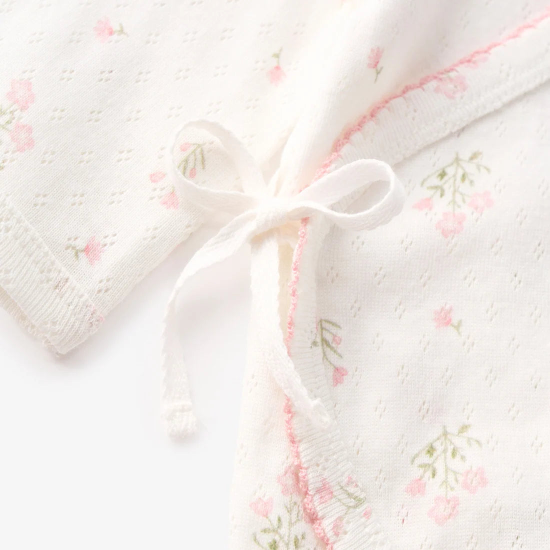 Folklore Floral Organic Cotton Pointelle Layette 2PC Set