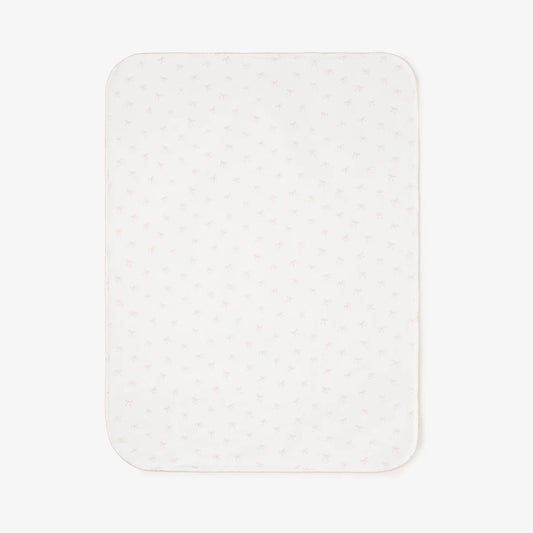 Pink Bow Print Organic Double Layer Swaddle Blanket