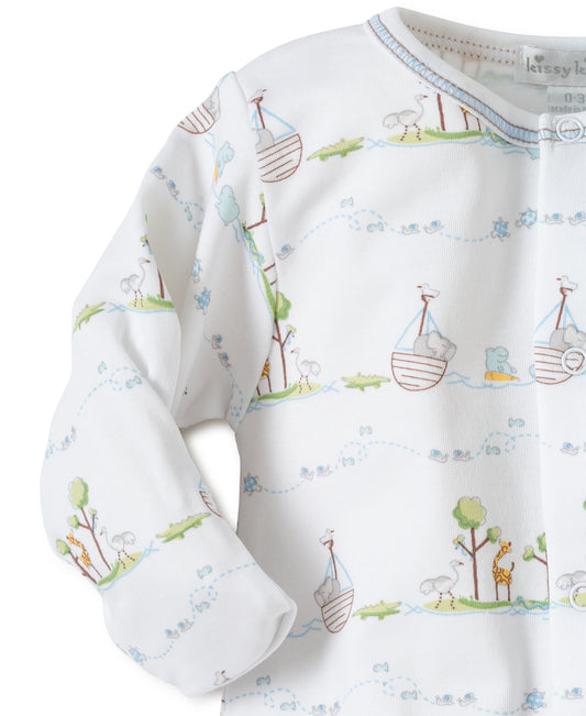 Light Blue Noah's Print Footie