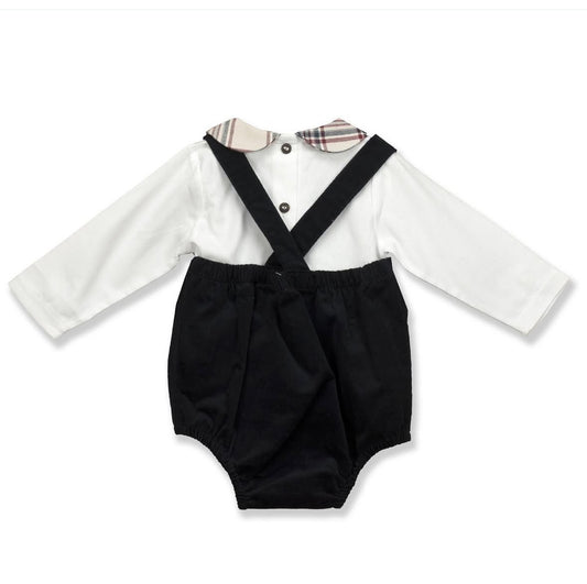 42622 Navy Plaid Jumper Set 3M