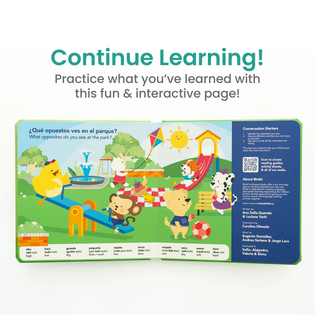 Bilingual Music Book About Opposites: Opuestos en el parque