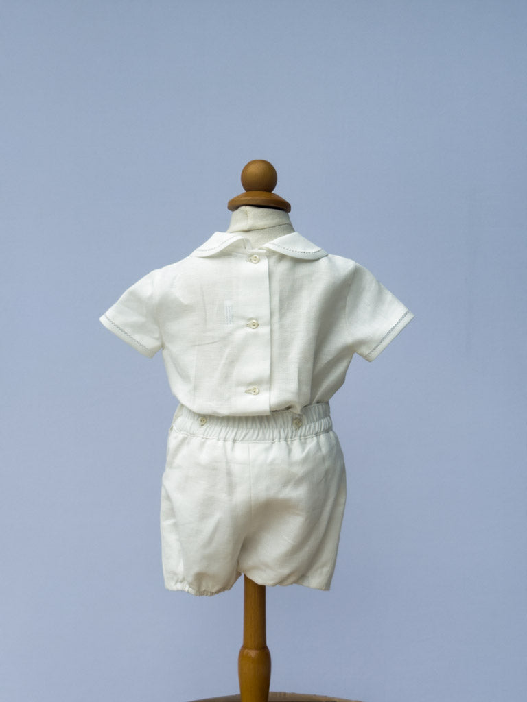 Beige Linen Boys Set 464