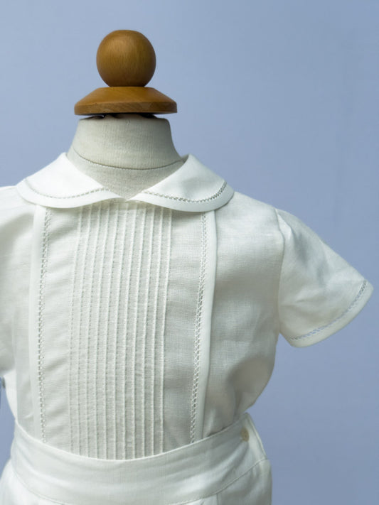 Beige Linen Boys Set 464