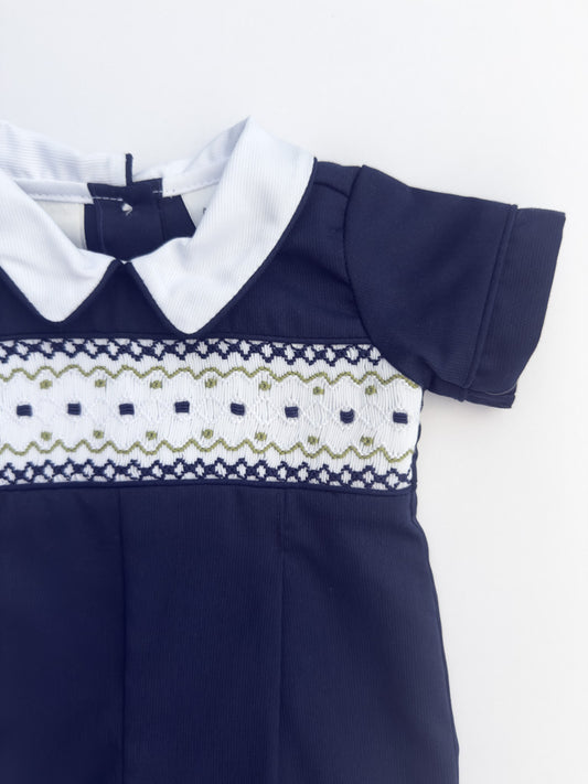 FH15-25-2 Navy Pique Romper