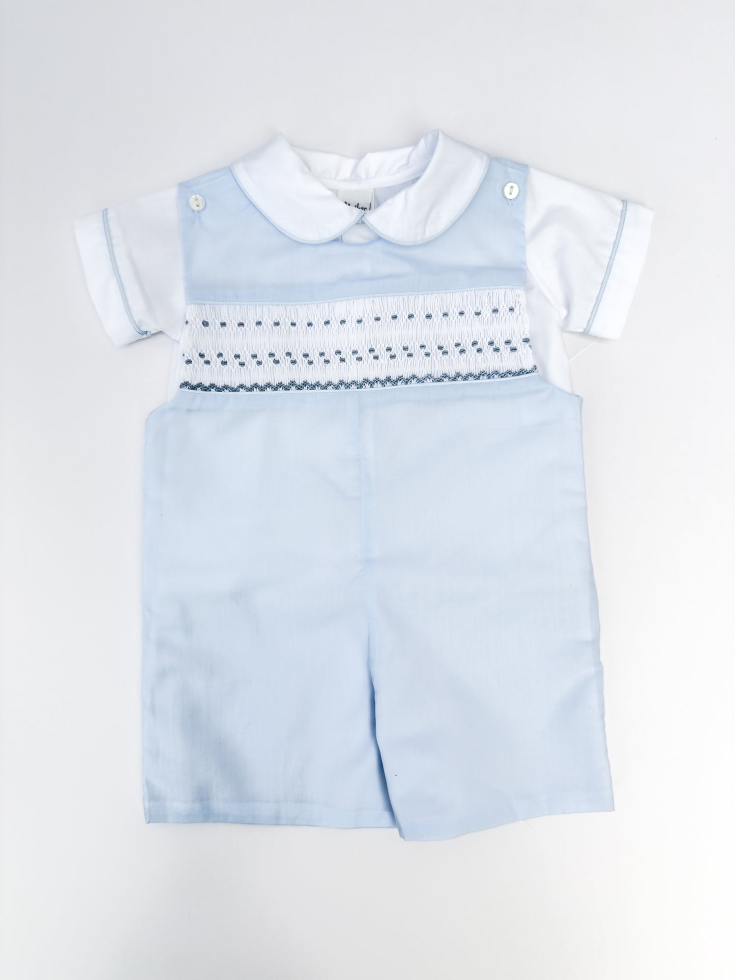 FH18-25-3 Light Blue Smocked Overall